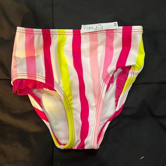 Cat & Jack Toddler Girls' Striped Bikini bottoms Swimsuit ‎ Pink 2T NEW - Picture 2 of 3